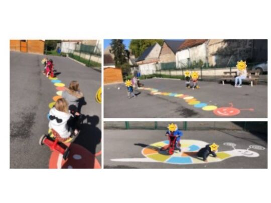 Jeux de sol dans la cour de récréation de Montaigu