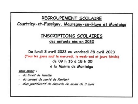 Informations rentrée scolaire 2023 